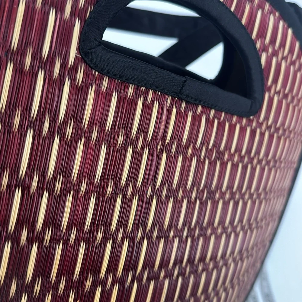 Baskets Of Cambodia NEW Tatami Grass Woven Handmade Oval Purse NWOT